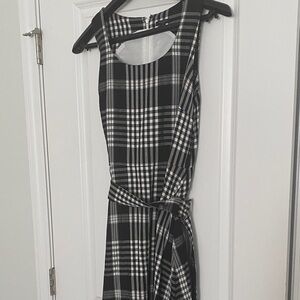 Black and White Plaid Women's Dress